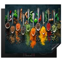HERDABDECKPLATTE Kräuter - Gewürze - Löffel Ceranfeldabdeckung 59x52 cm - Multicolor, Kunststoff (59/52/0.2cm) - MuchoWow