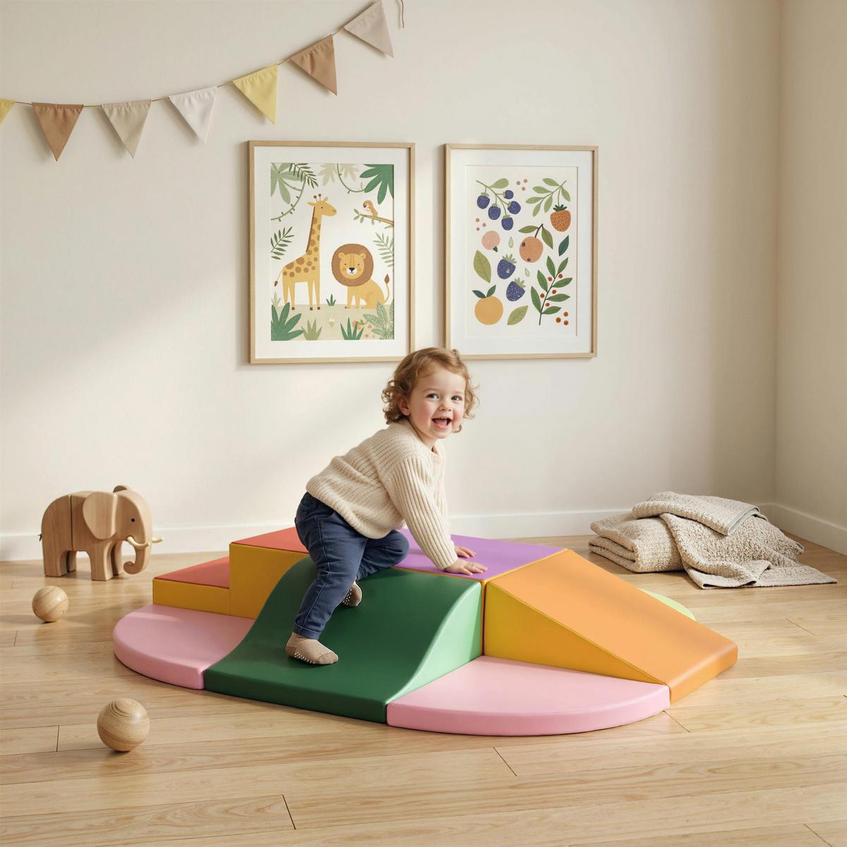 SCHAUMSTOFF-BAUSTEINE 6er Set PU EPE Mehrfarbig - Multicolor, Kunststoff (100/150cm) - HOMCOM