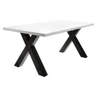 ESSTISCH ausziehbar Eike 7 160 x 90 x 75 Esszimmertisch Schwarzstahl/Weiß Matt Lack - Weiß, Holz (160/90/75cm) - 58aufmkessel