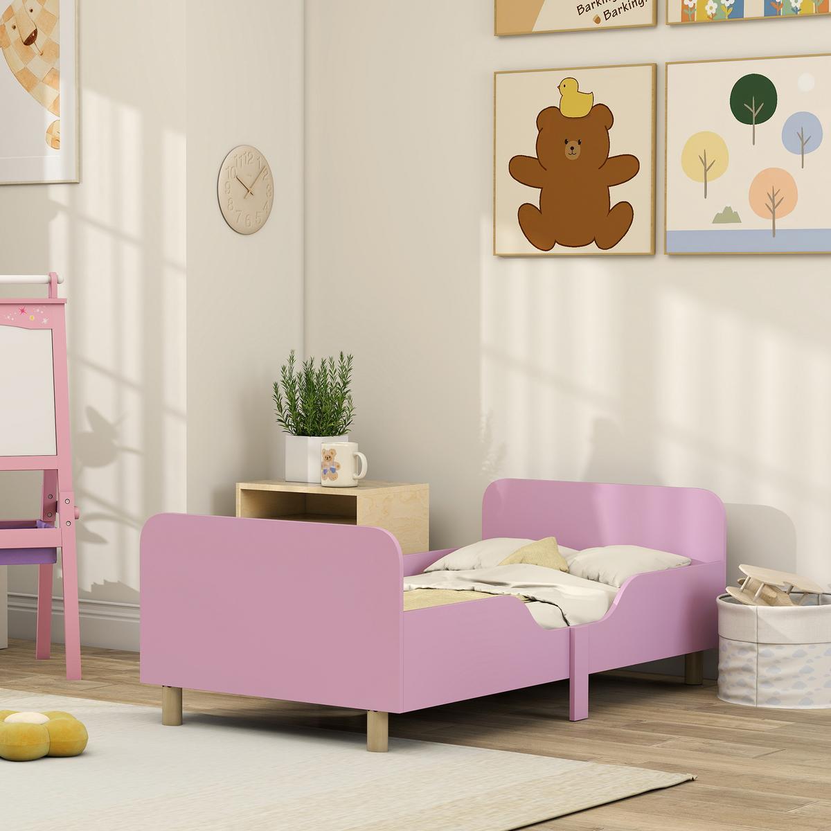 KINDERBETT MDF Kiefernholz Rosa - Rosa/Naturfarben, Holzwerkstoff (70/140cm) - AIYAPLAY