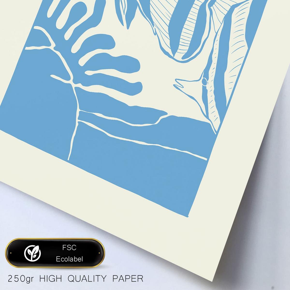 POSTER Set Mit 6 In Schwarzer Tinte Meeresmuster Kunstdrucke Von Meer Und Ozean Für Innenarchitektur A3 & A4 Schwarzer Rahmen - Schwarz, Papier (29/3cm) - Nacnic