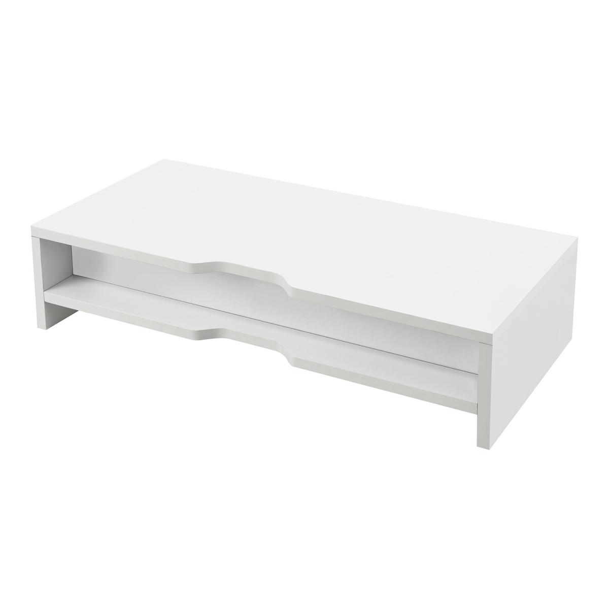 MONITORSTÄNDER Ruovesi - Weiß, Holzwerkstoff (25/51/12cm) - [en.casa]