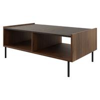COUCHTISCH Tewos L97 - Nussbaumfarben/Schwarz, Holzwerkstoff/Metall (60/97/39cm) - MIRJAN24