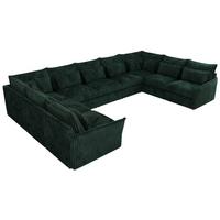 WOHNLANDSCHAFT VERSO U 9M Grün Cord - Schwarz/Grün, Kunststoff/Textil (442/93/270cm) - MKS