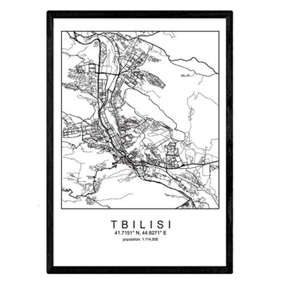 POSTER Tbilisi Nordischen Stil A4 Rahmenlos - Klar, Papier (29.7/5/21cm) - Nacnic