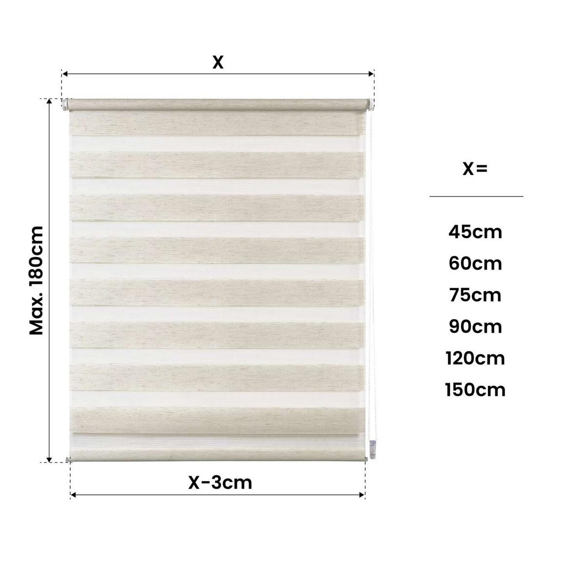 DOPPELROLLO Leinen, 150 cm x 180 cm - Beige, Kunststoff (150/180cm) - STORESDECO