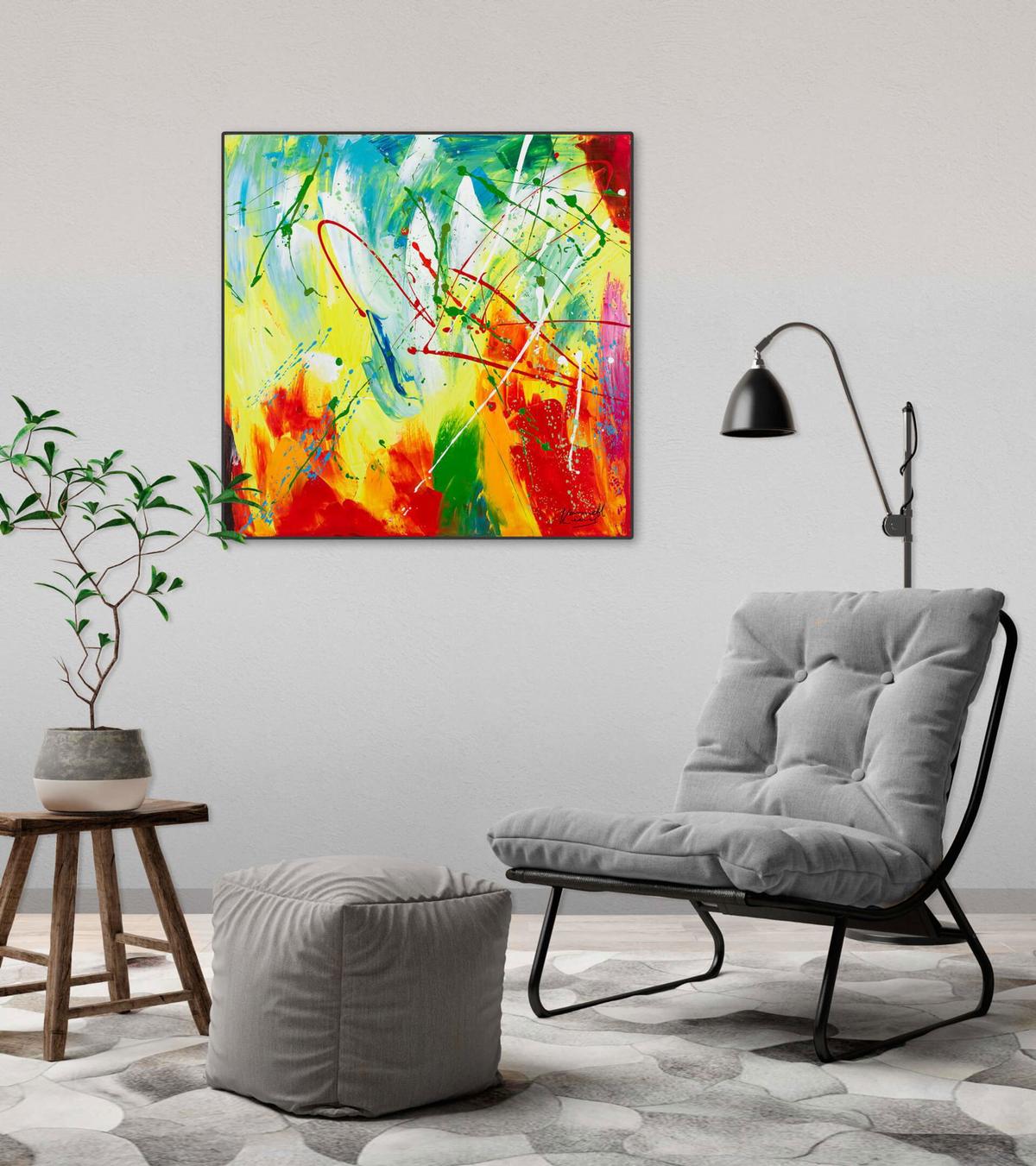 ÖLGEMÄLDE 60/60 cm - Multicolor, Holz/Textil (60/60cm) - KUNSTLOFT