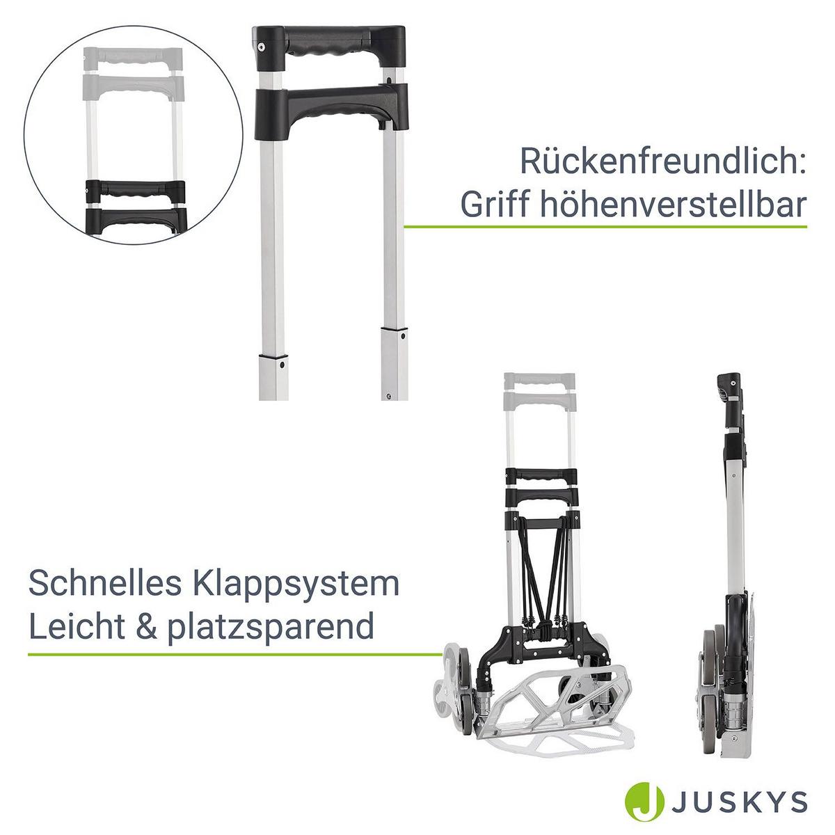 TREPPENSACKKARRE klappbar inkl. Handschuhen - Grau, Metall (45/48/110cm) - Juskys