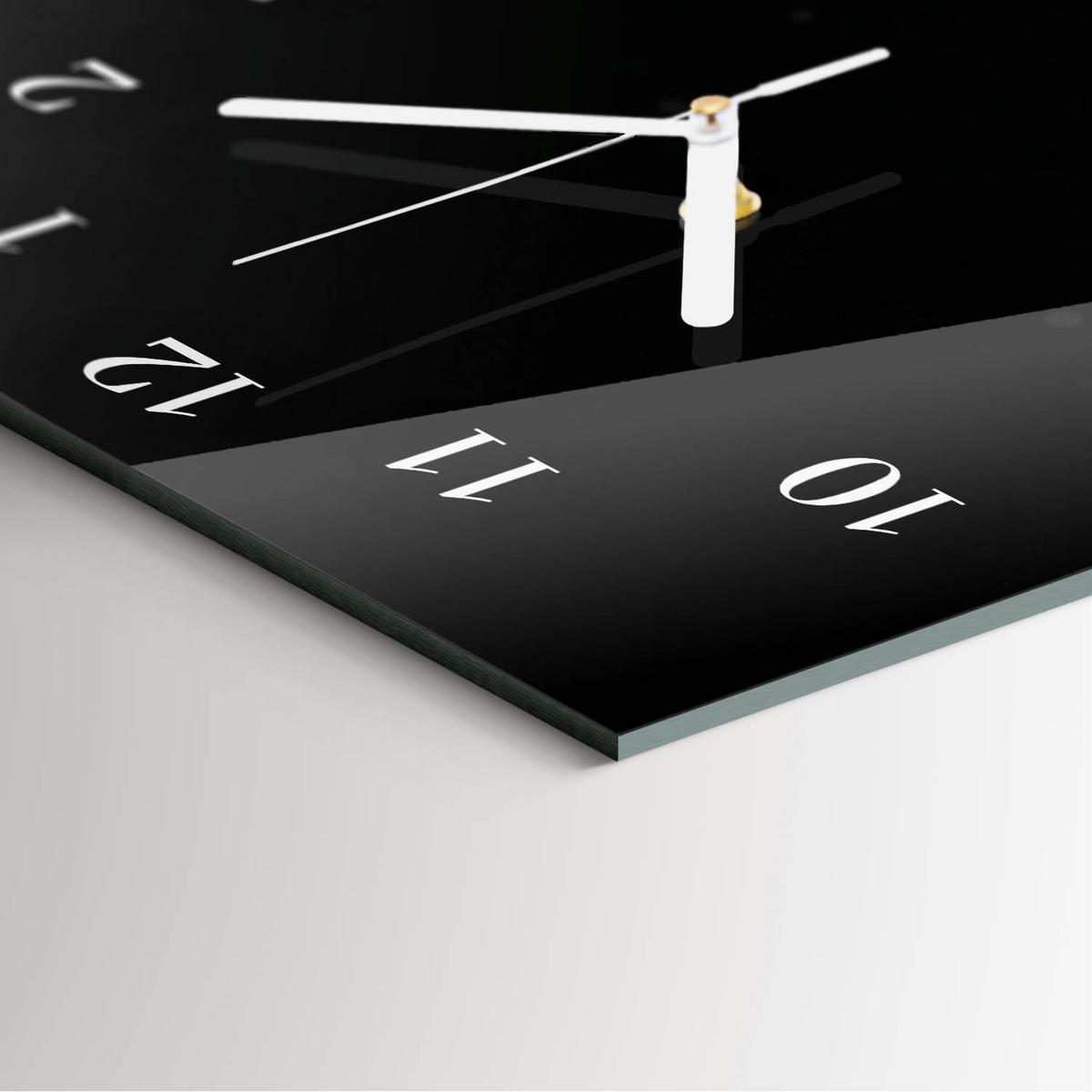 WANDUHR aus Glas 30x60 cm - Wasser - Schwarz, Glas (30/60/0.4cm) - TULUP