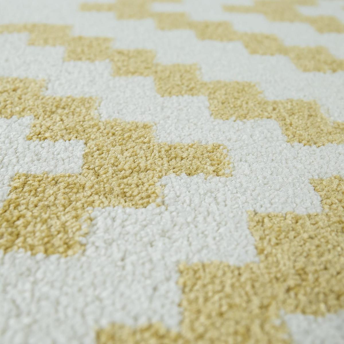 KURZFLORTEPPICH, mit Rautenmuster, aus Polypropylen, Gelb, 200 x 280 cm - Gelb, Textil (280/200cm) - KADIMA DESIGN