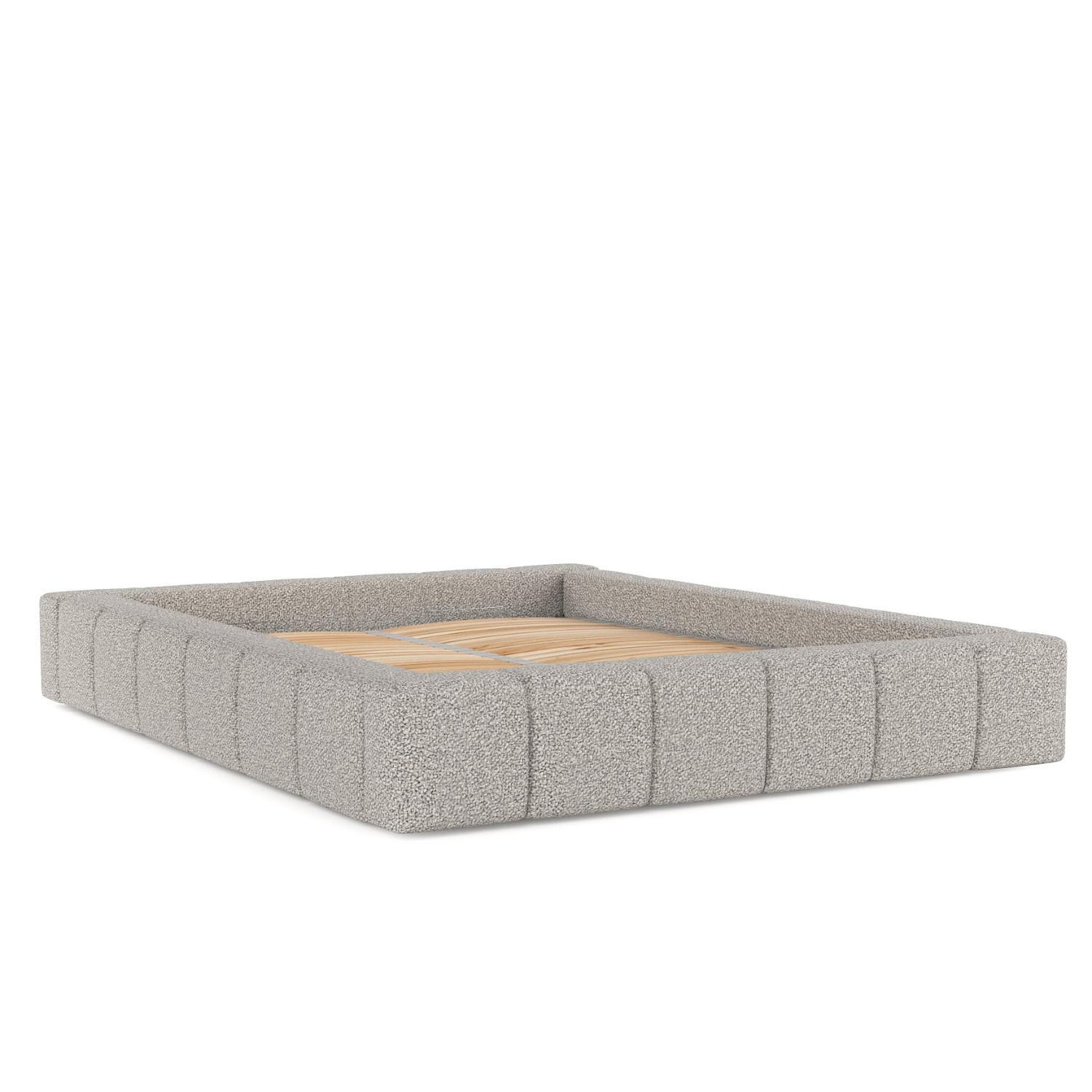 POLSTERBETT Kea mit Stauraum 200/200 cm Grau im Bubble Stoff - Schwarz/Naturfarben, Holz/Holzwerkstoff (200/200cm) - AltaBeds