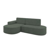 ECKSOFA mit Schlaffunktion und Bettkasten Ottomane Links MARI-L1-S - 283x167x73 cm Grün Tissu - Schwarz/Grün, Holzwerkstoff/Kunststoff (283/167cm) - ALTDECOR