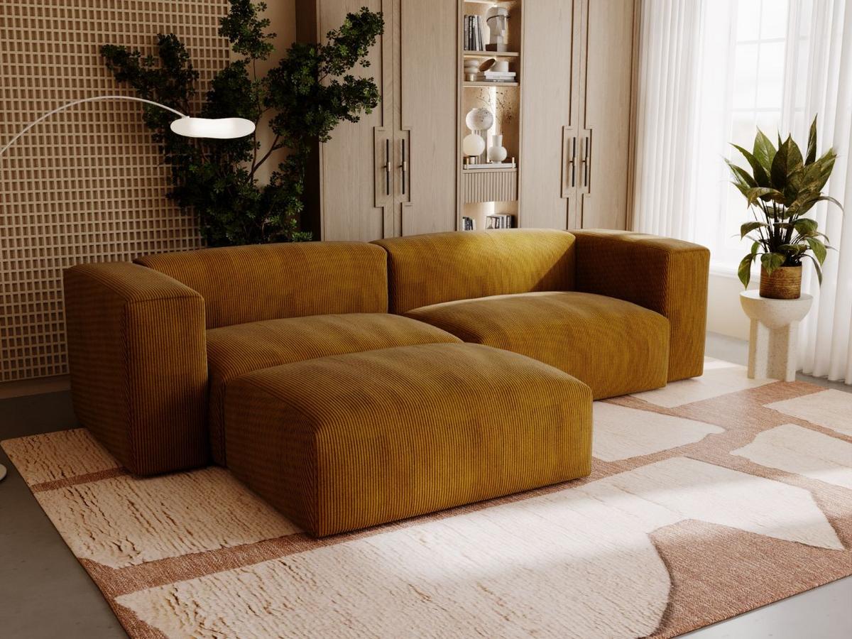 ECKSOFA Landi Braun Links - Schwarz/Braun, Kunststoff/Textil (180/240cm) - Graingold