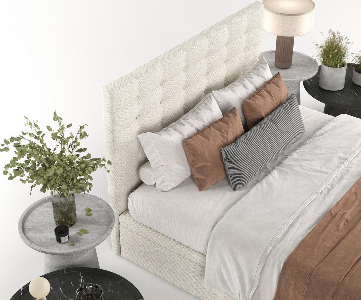 POLSTERBETT Callo mit Stauraum 200/200 cm Hellbeige im Alta Stoff - Sandfarben/Schwarz, Holz/Holzwerkstoff (200/200cm) - AltaBeds