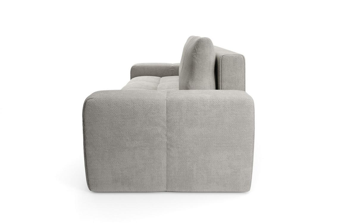 BETTSOFA DUCA Grau Jersey- Stoff mit Schlaffunktion - Grau, Holz (259/90/99cm) - MASSENO