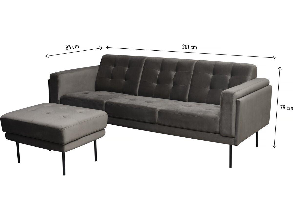 ECKSOFA noé Grau - Grau, Textil (85/201cm) - Habitat Garten