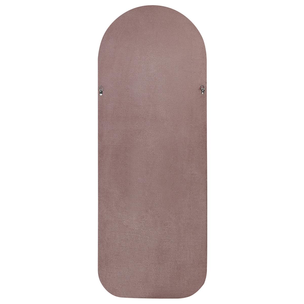 WANDSPIEGEL Samtstoff rosa oval 60/160 cm Culan - Pink, Textil (60/160/4cm) - Beliani
