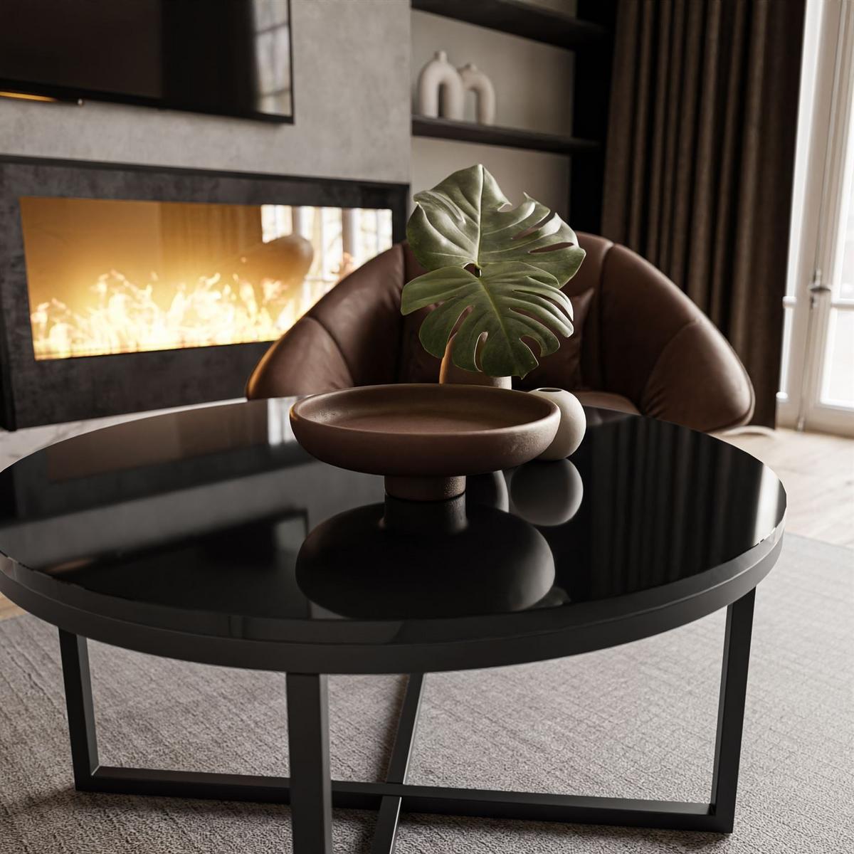COUCHTISCH CIRI-X Hochglanz - Schwarz, Holzwerkstoff (70/70/45.6cm) - Lookway