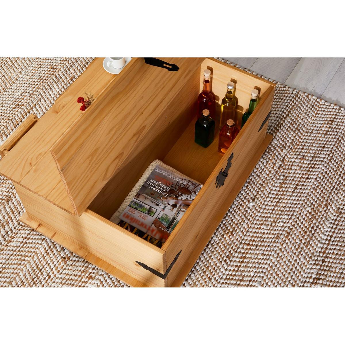 MEXICO MÖBEL TRUHENTISCH TEQUILA gebeizt/gewachst - Kieferfarben, Holz (72/92/44cm) - IDIMEX