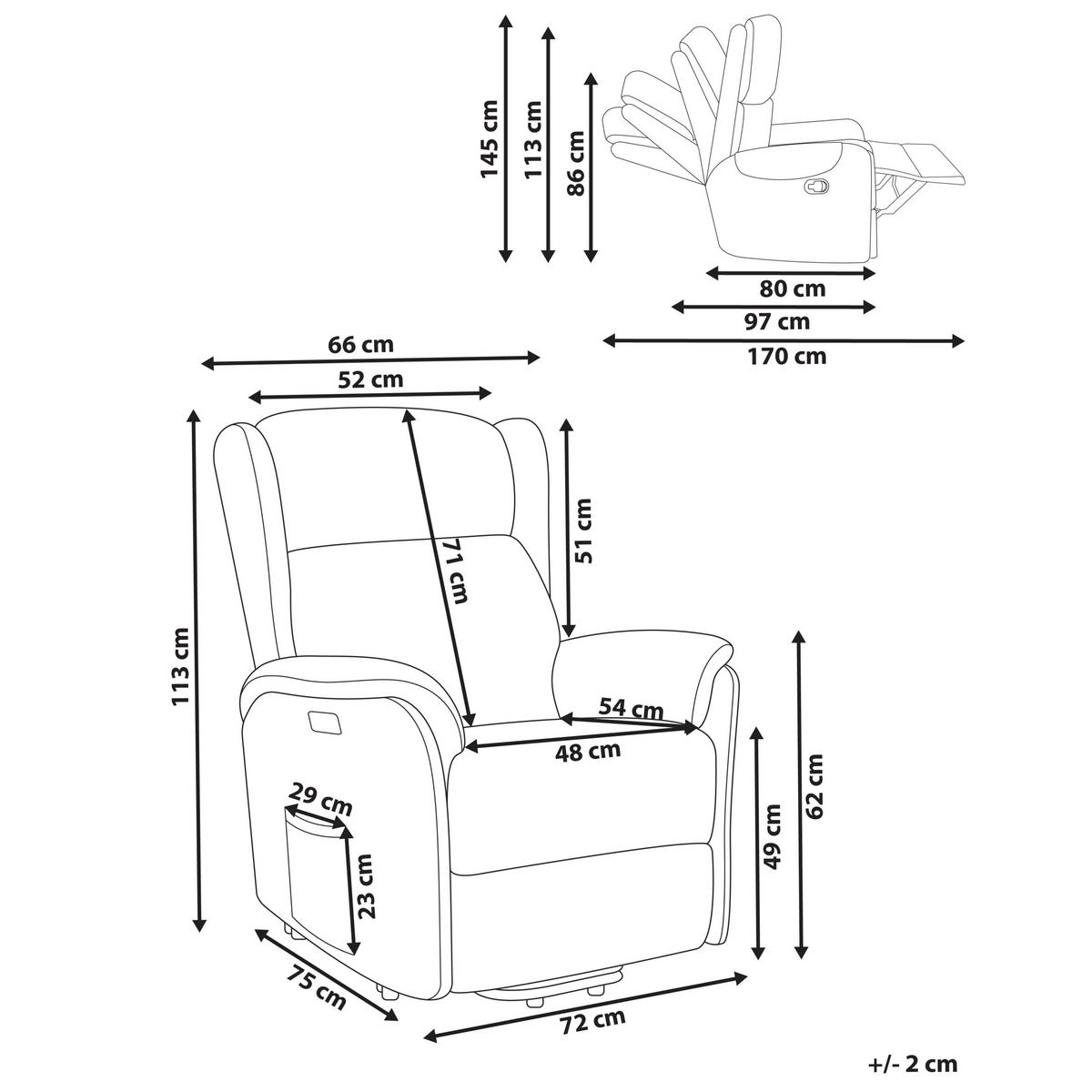 ELEKTRISCHER-FERNSEHSESSEL Grün Elegy - Grün, Textil (72/86/80cm) - Beliani