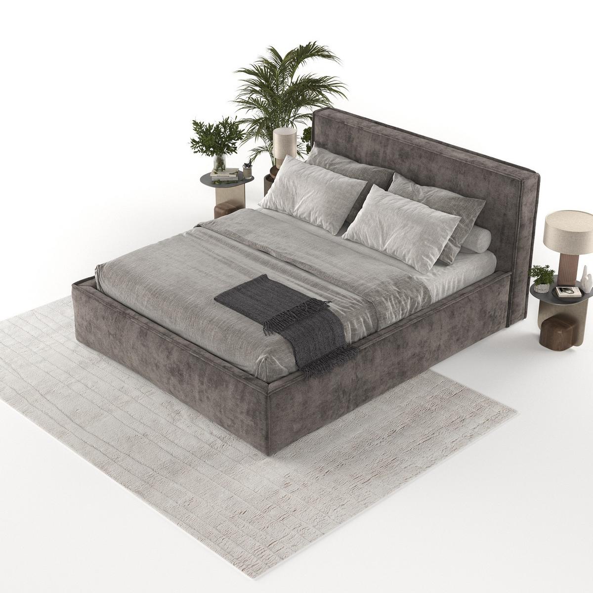 POLSTERBETT Sato mit Stauraum 200/200 cm Braun im Terra NW Stoff - Schwarz/Naturfarben, Holz/Holzwerkstoff (200/200cm) - AltaBeds