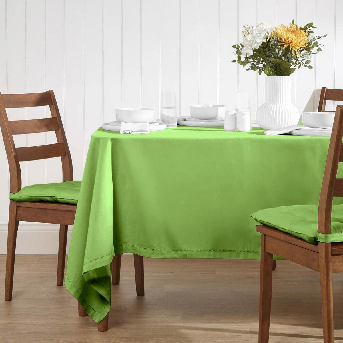 TISCHDECKE limette 137/137 cm, 100% Baumwolle - Limette, Textil (137/137cm) - Homescapes