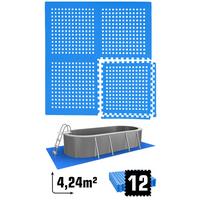 POOLMATTEN 4,2m² 12 EVA Matten 62 cm Blau - Blau, Kunststoff (62/62cm) - eyepower