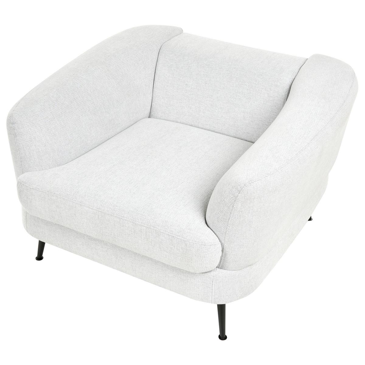 SESSEL Stoff Cremeweiß Kjaer - Creme/Schwarz, Textil (100/100/100cm) - Beliani