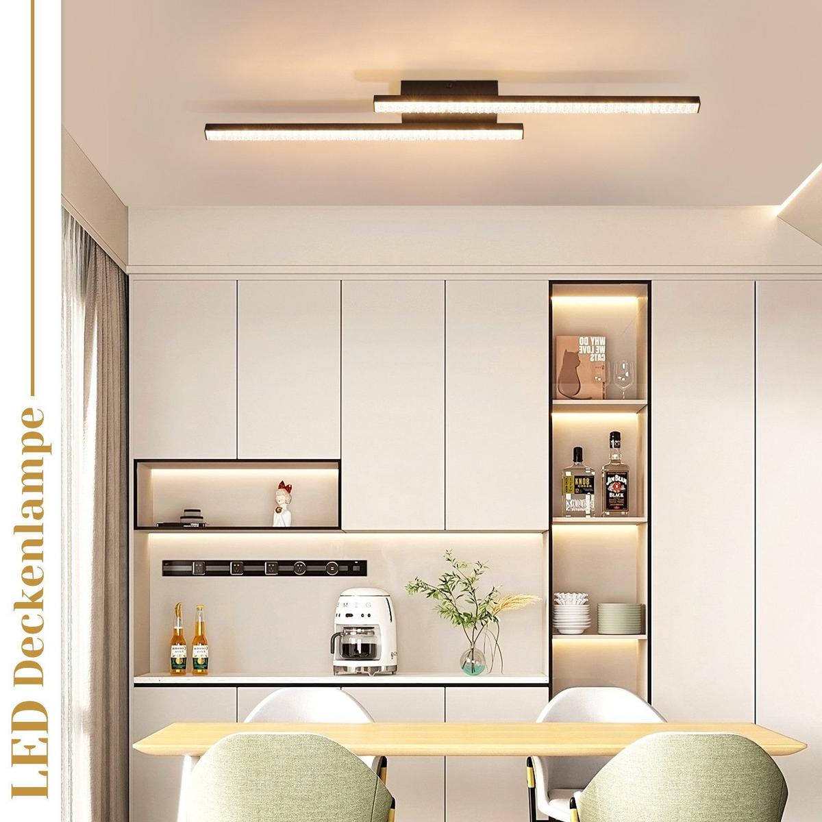 LED-DECKENLEUCHTE Laura 62/7/5 cm - Schwarz, Metall (62/7/5cm) - Nettlife