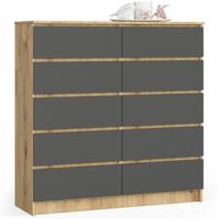 KOMMODE Eiche Artisan, Graphit Grau 121/120/40 - Eiche Artisan, Holzwerkstoff (120/121/40cm) - RAUMHIRSCH FURNITURE