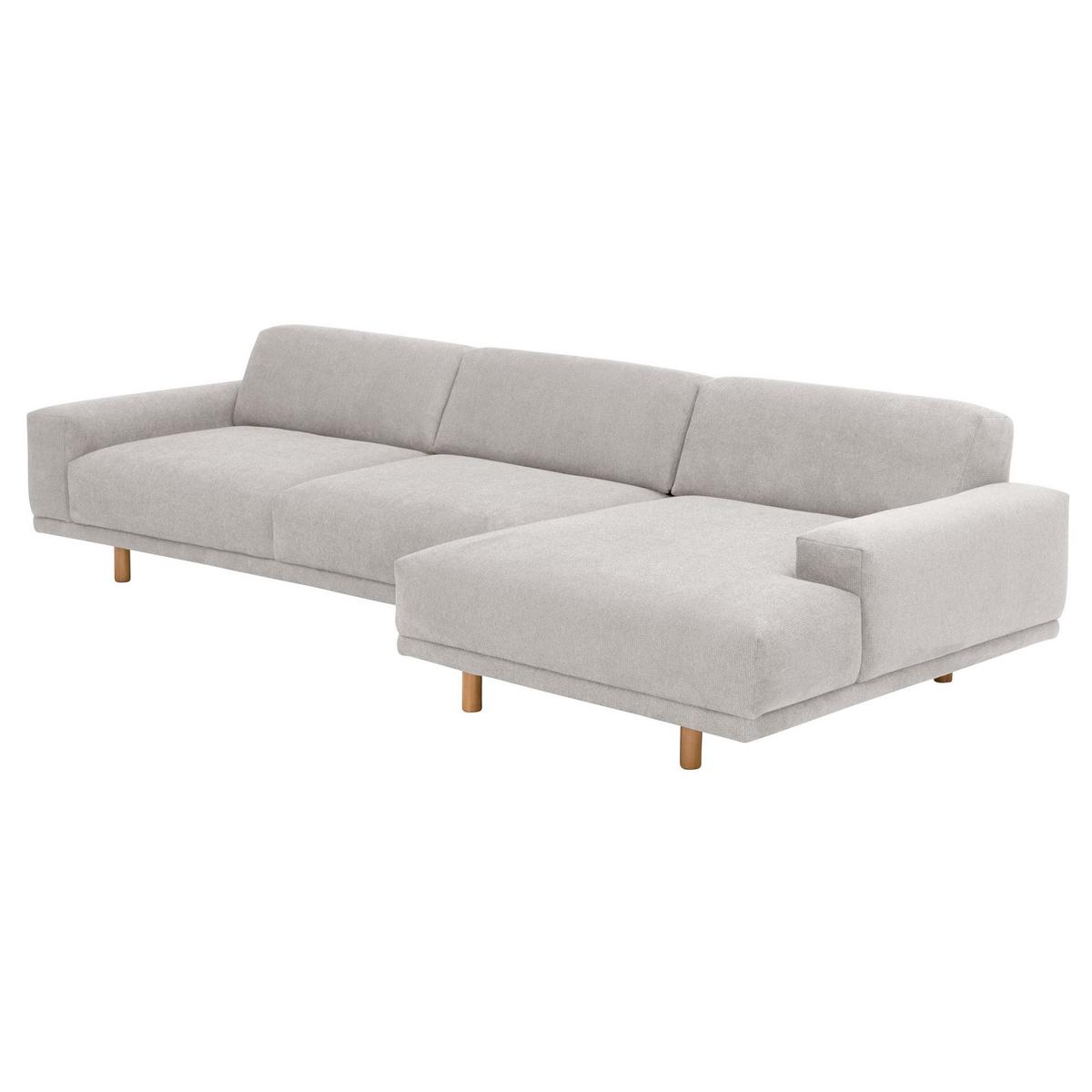 ECKSOFA mit Longchair rechts Kattryna Flachgewebe silber - Silberfarben, Kunststoff (133/283cm) - 58aufmkessel