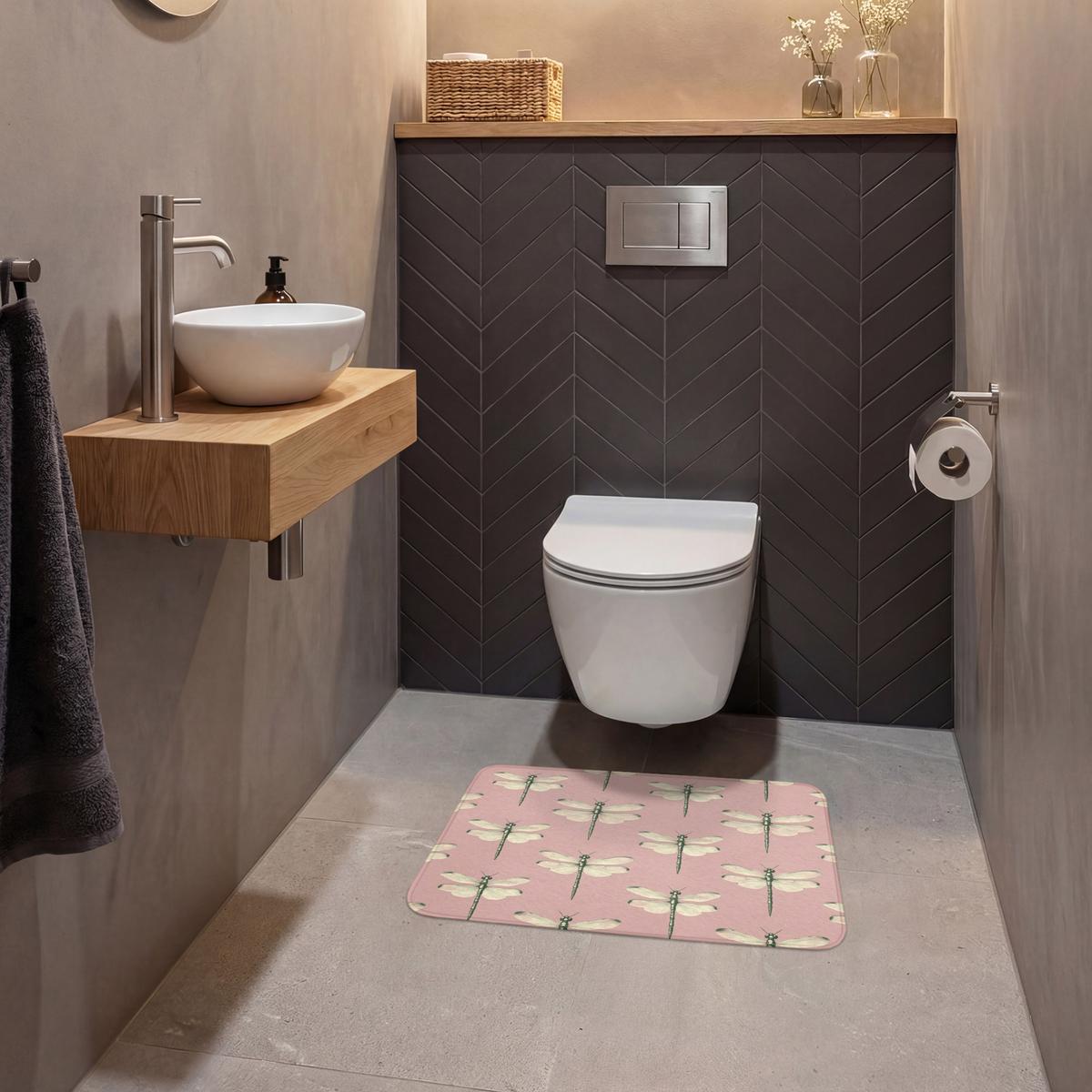 WC-VORLEGER Lillibells - Muster - Rosa Toilettenvorleger 60x40 cm - Rosa, Textil (60/1cm) - OnlyWow