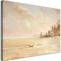 LEINWANDBILD Landschaften 90x60cm - Beige, Textil (90/60cm) - Feeby