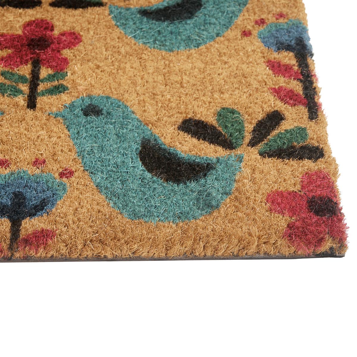 FUSSMATTE Bunt 45/75 cm Vogel Kokosfasern Tanana - Multicolor, Textil (45/75cm) - Beliani
