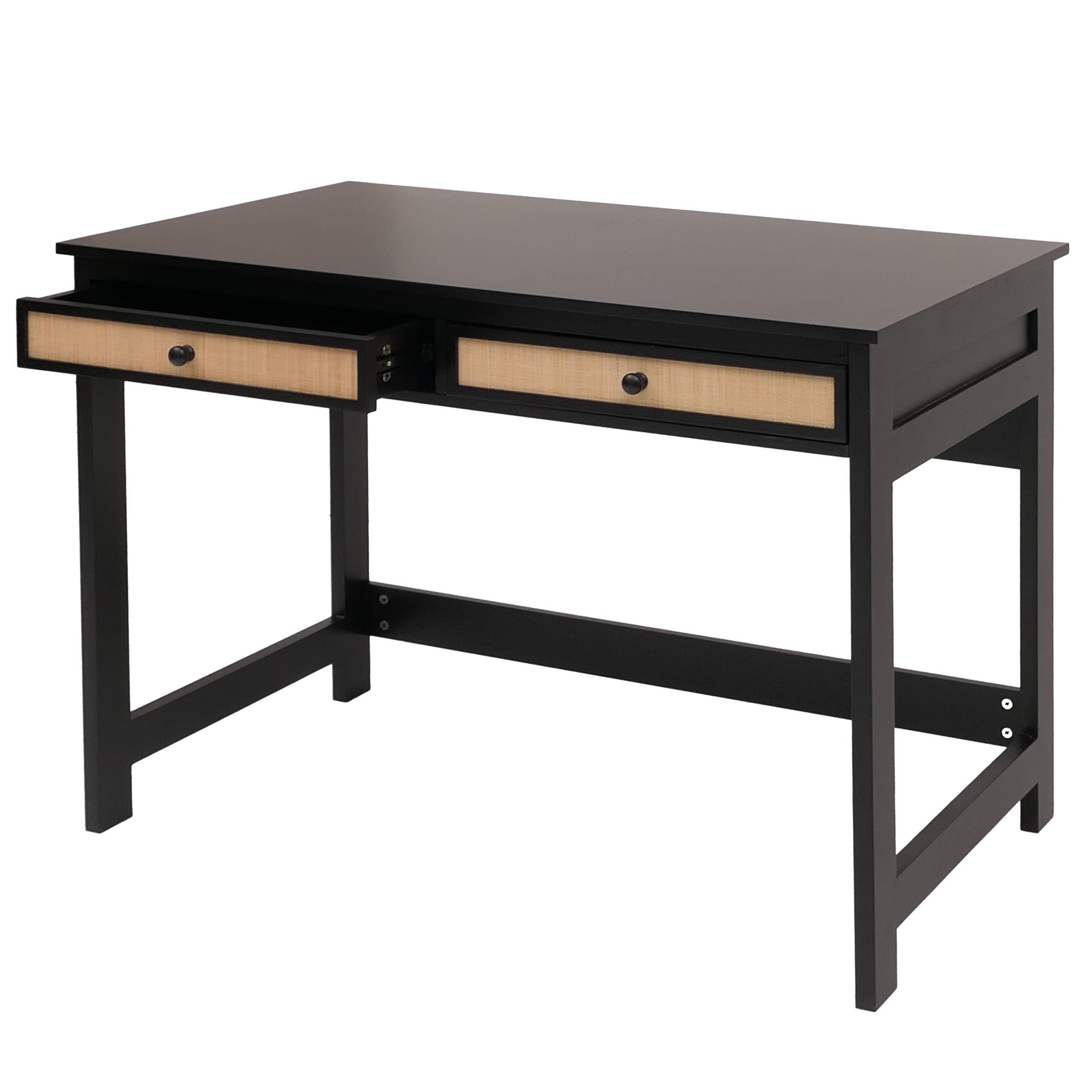 SCHREIBTISCH quadratisch Schwarz - Schwarz, Holz (60/110/78cm) - MCW
