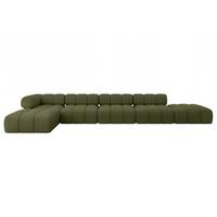 ECKSOFA modulares Sofa Kerru-L3 - 475x190x70 cm Grün Bouclé - Grün, Holzwerkstoff/Textil (475/190cm) - ALTDECOR