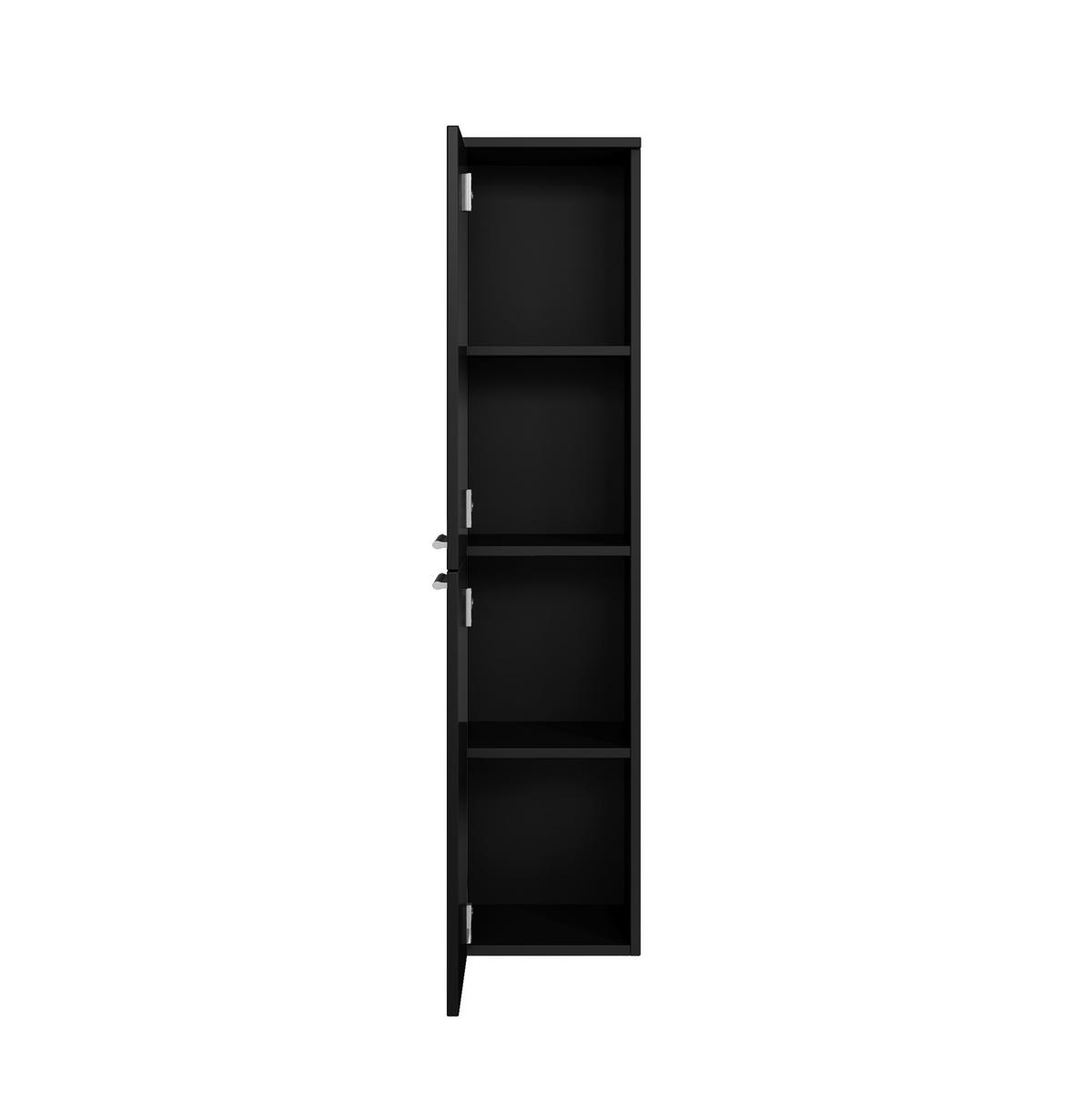 BADEZIMMERSCHRANK Saturnus mit 2 Türen Schwarz - 35 x 35 x 130 cm - Schwarz, Holz (35/130/35cm) - Badplaats
