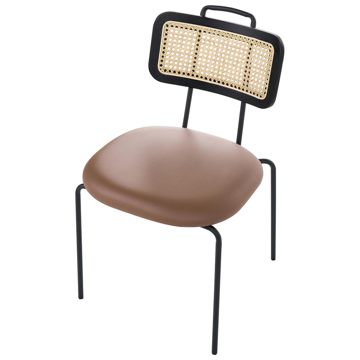 ESSZIMMERSTUHL 2er Set Metall Braun Adelanto - Braun, Kunststoff/Metall (48/81/58cm) - Beliani