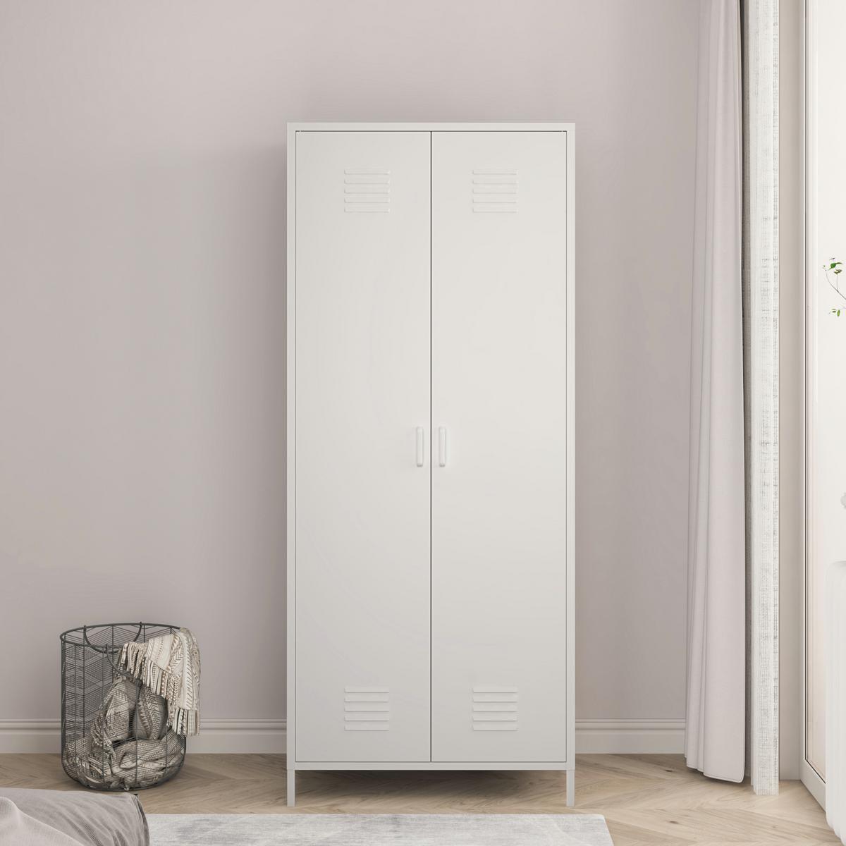 KLEIDERSCHRANK Seinäjoki - Weiß, Metall (76/180/50cm) - [en.casa]