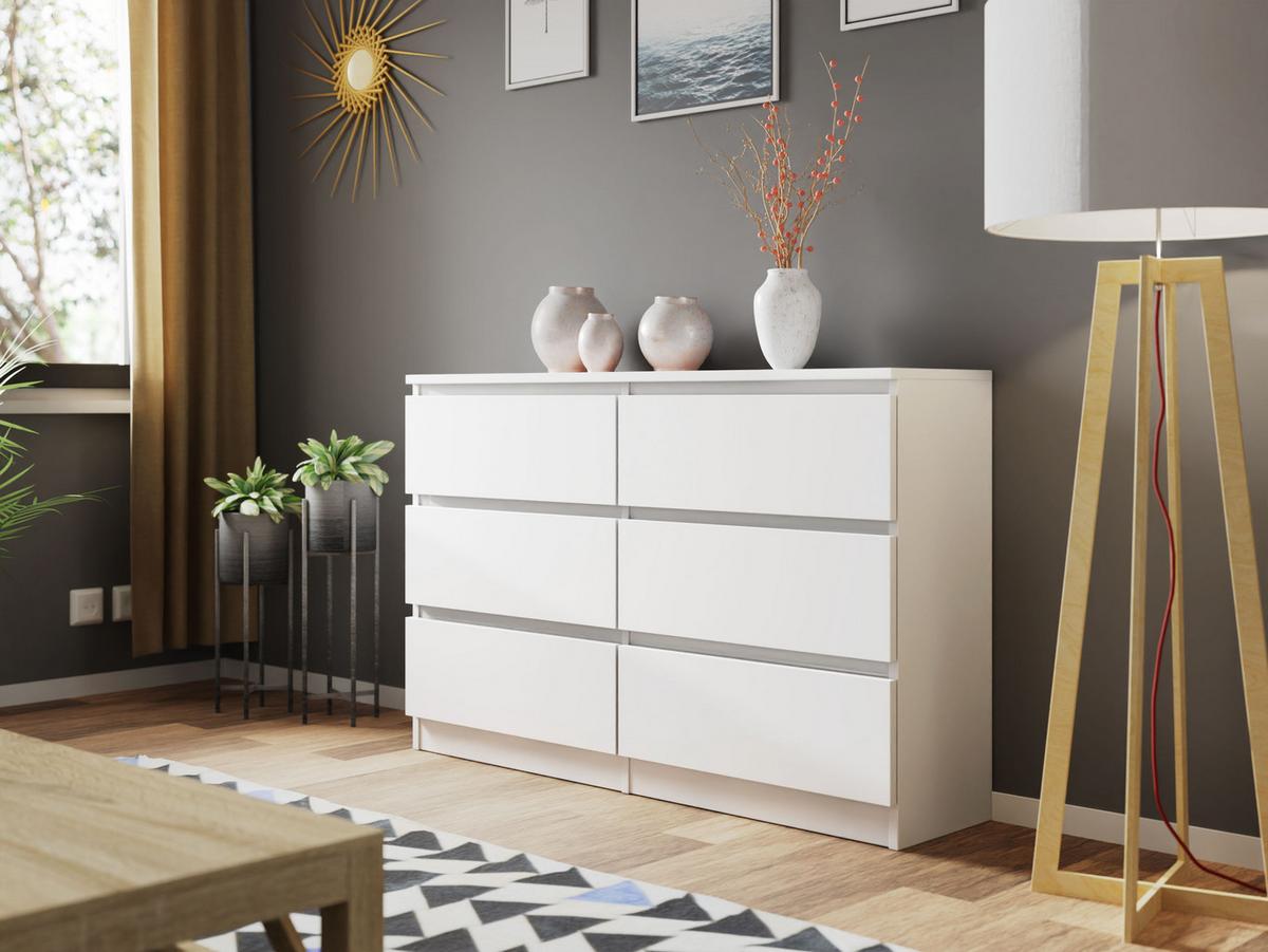 KOMMODE Malwa M6 120 - Weiß, Holzwerkstoff (120/77/30cm) - MIRJAN24