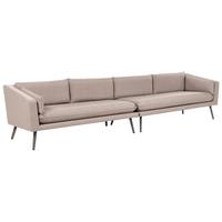 GARTENSOFA 4-Sitzer beige modular Loretello - Beige/Grau, Textil (320/70/76cm) - Beliani