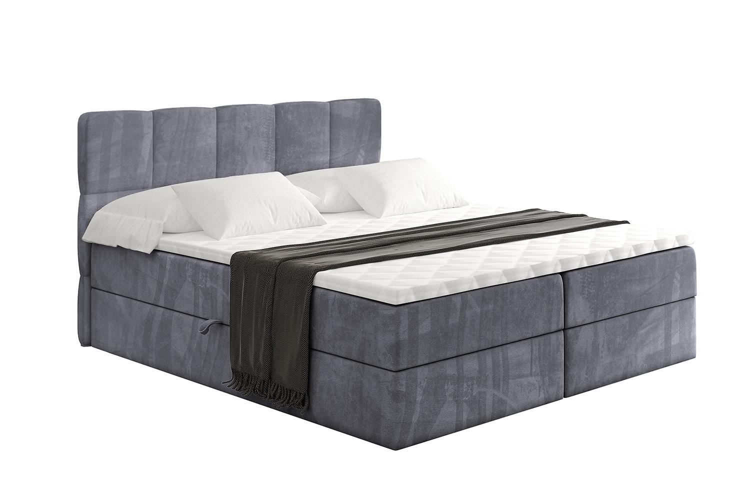 BOXBETT mit Matratze H3 und Lattenrost - LIRO - 200x200 - Dunkelgrau Casablanca - Dunkelgrau, Holzwerkstoff/Kunststoff (200/200cm) - ALTDECOR