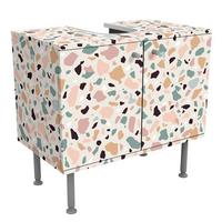 WASCHBECKENUNTERSCHRANK Terrazzo Muster Napoli 60/55/35 cm - Rosa, Holzwerkstoff (60/55/35cm) - Bilderwelten