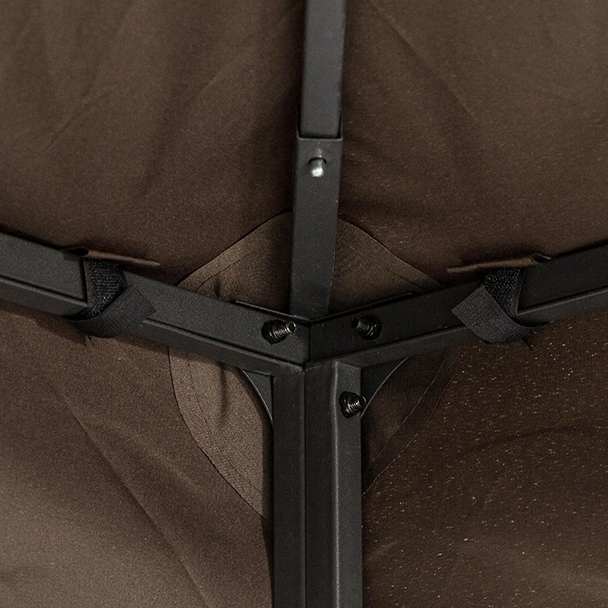 PAVILLONDACH, Polyester, Kaffee - Braun, Kunststoff (300/20/400cm) - Outsunny