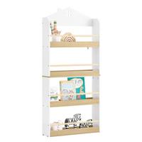 KINDER BÜCHERREGAL mit 4 Ablagen, Weiß - Weiß, Holz/Holzwerkstoff (60/130.5/15cm) - SoBuy