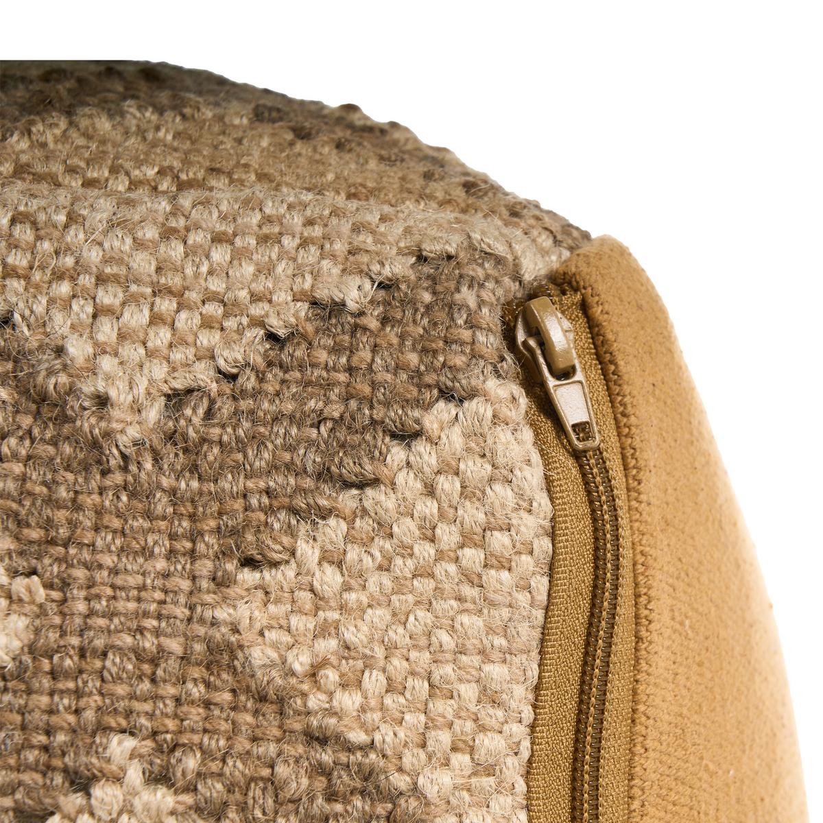 POUF Jute Beige Gopi - Beige/Braun, Textil (50/30/50cm) - Beliani