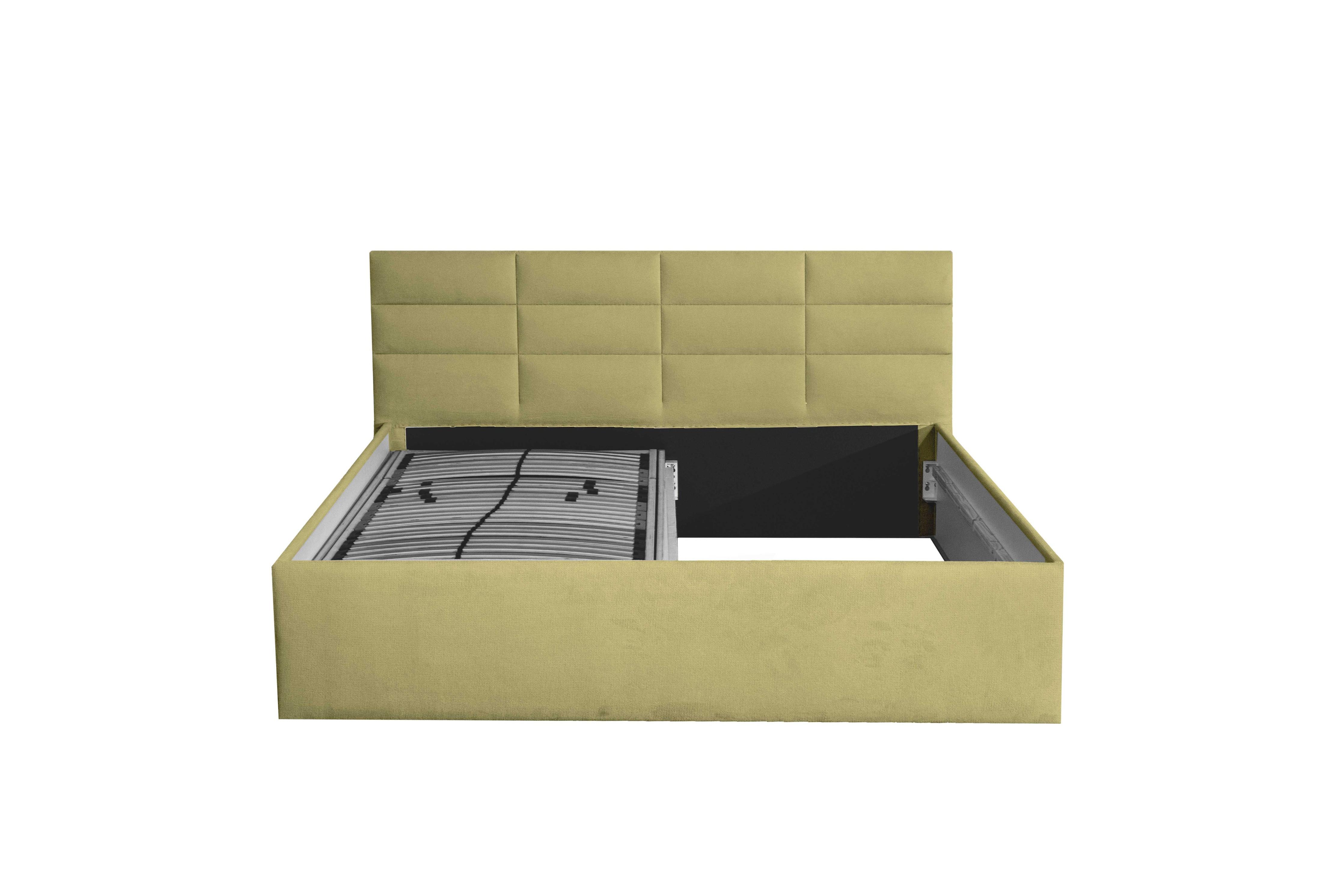 POLSTERBETT Athena Gelb-Gold 180 x 200 x 32 cm Stauraum ohne hydraulische Funktion Ohne Matratze und Lattenrost - Goldfarben, Holz (180/200cm) - Halmon Schlafkomfort Betten 