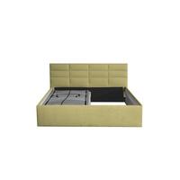 POLSTERBETT Athena Gelb-Gold 100 x 200 x 32 cm Stauraum ohne hydraulische Funktion Mit hochwertiger Matratze H2 (bis 100 kg) und Lattenrost - Goldfarben, Holz (100/200cm) - Halmon Schlafkomfort Betten 