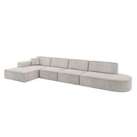 ECKSOFA Ottomane Links IREA-L3-v3 - 413x171x79 cm Hellbraun - Hellbraun, Holzwerkstoff/Textil (413/171cm) - ALTDECOR