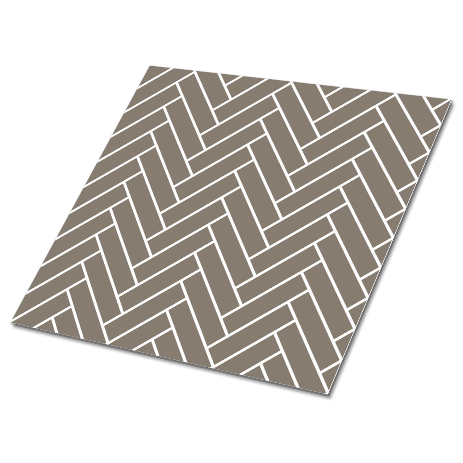FLIESENAUFKLEBER 9 Stück 30x30 cm selbstklebend Fischgrätmuster - Beige, Textil (30/1.6/30cm) - TULUP